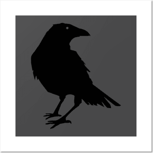 Beautiful Black Crow Raven Bird Silhouette Posters and Art